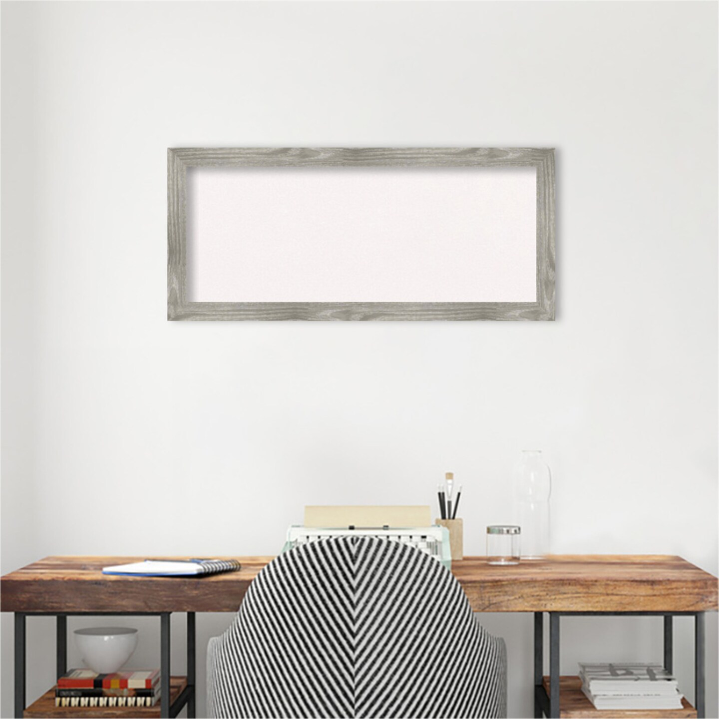Dove Greywash Square Framed Corkboard, White Cork