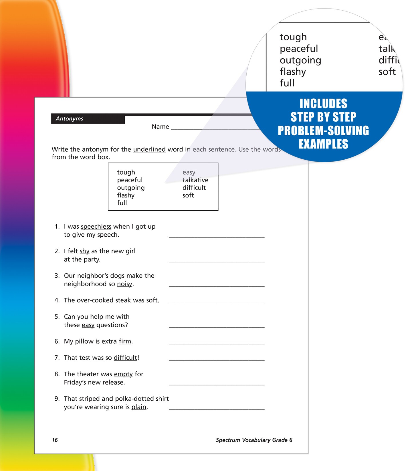 Spectrum Grade 6 Vocabulary Workbooks, Ages 11 to 12, 6th Grade Vocabulary Workbook, Vocabulary Analogies, Dictionary Skills, Roots and Affixes, and Context Clues - 160 Pages