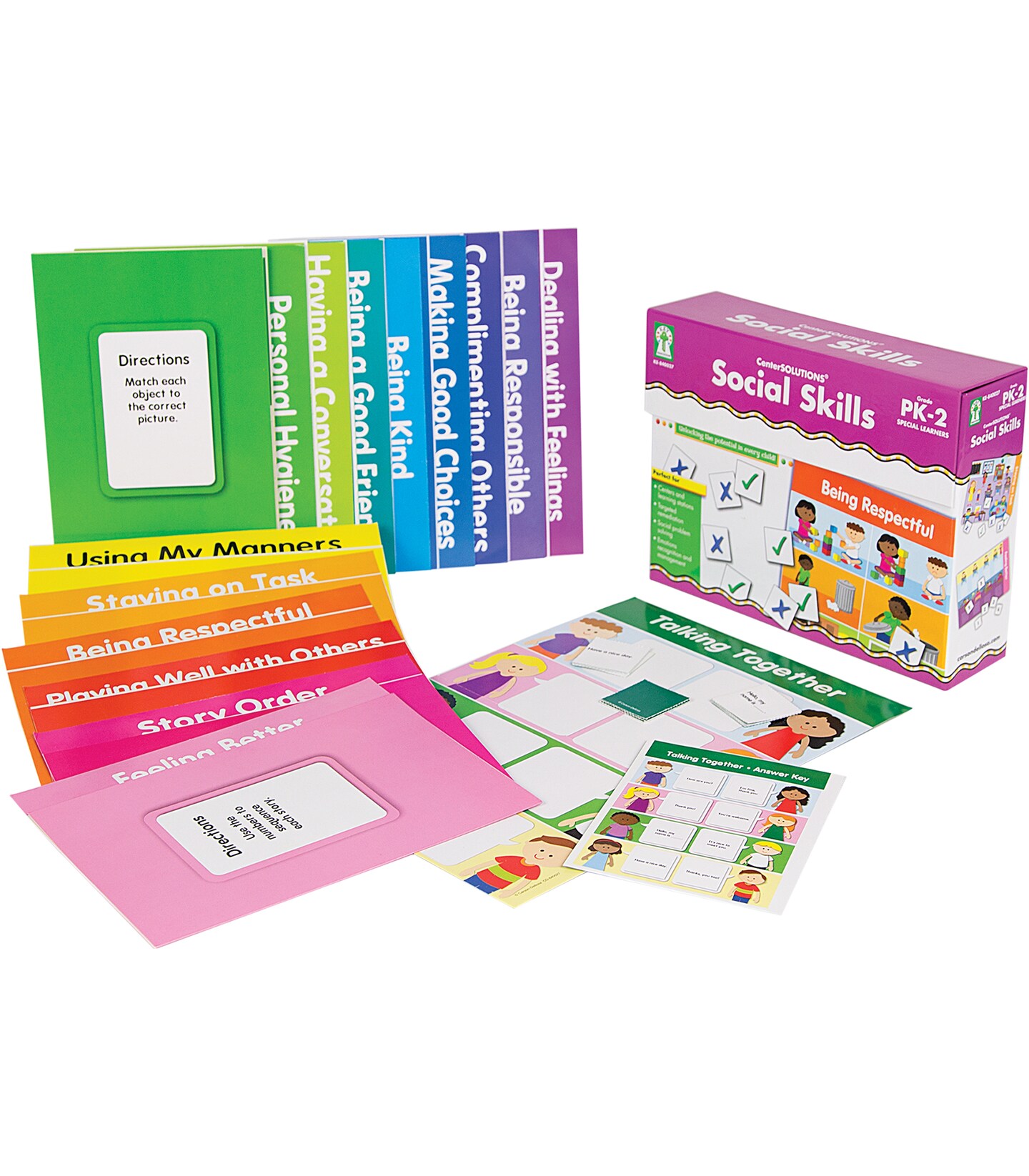 Social Skills Boxed Game Set, File Folder Educational Games, Communication and Social Emotional Learning Activities for Special Learners, Ages 3+ (30 pc)