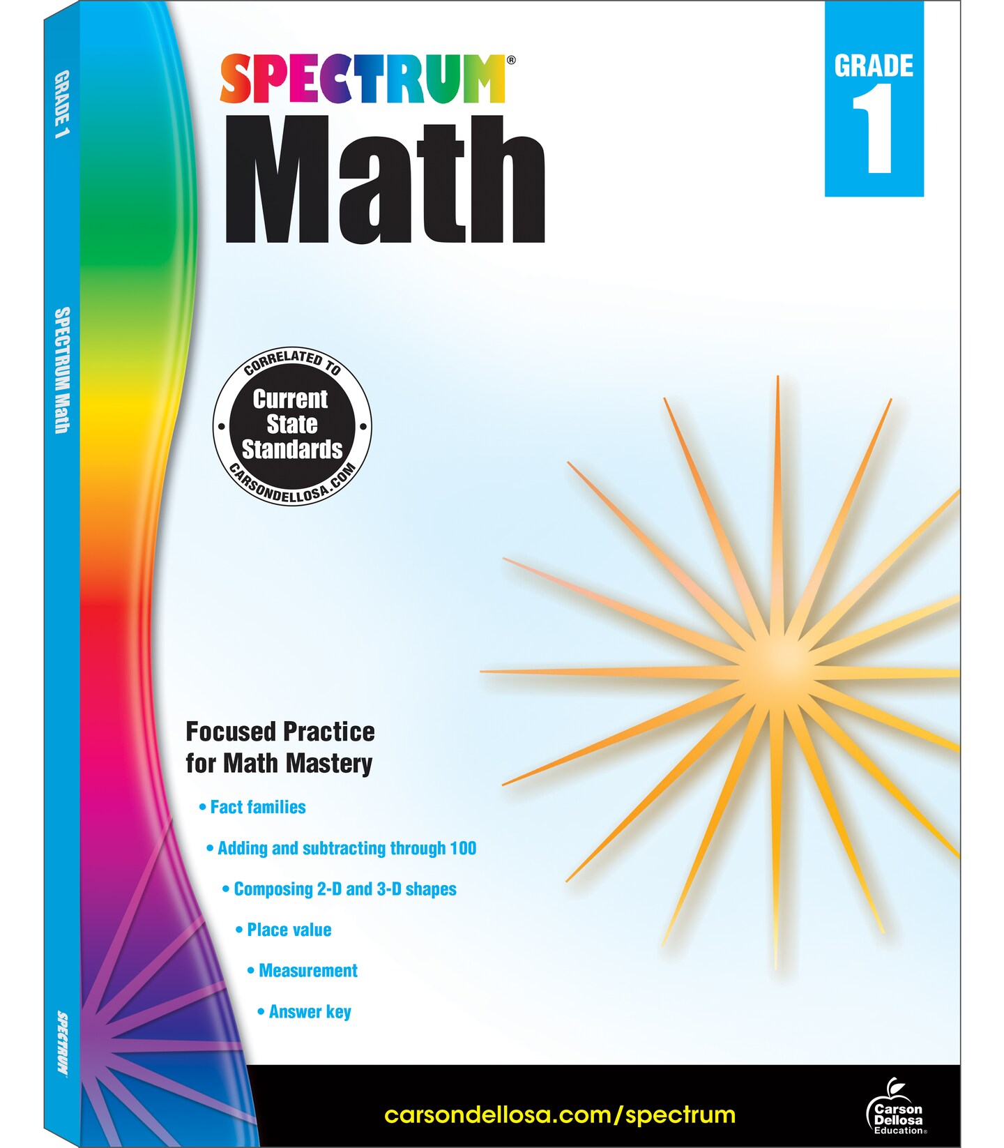 Spectrum 1st Grade Math Workbooks, Ages 6 to 7, Grade 1 Math Workbook, Adding and Subtracting Through 100, Place Value, Fact Families, 2-D and 3-D Shapes - 160 Pages
