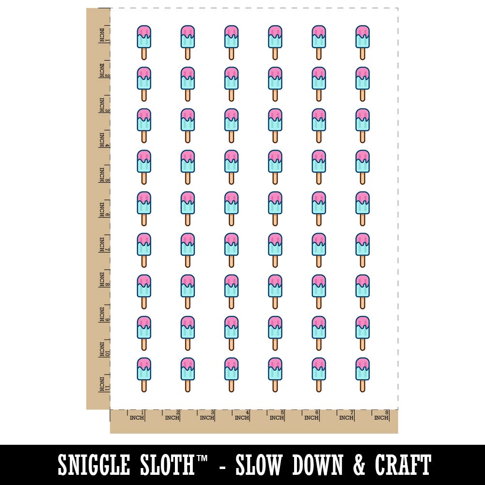 Popsicle Ice Cream on Stick Summer Temporary Tattoo Water Resistant Fake Body Art Set Collection (1 Sheet)