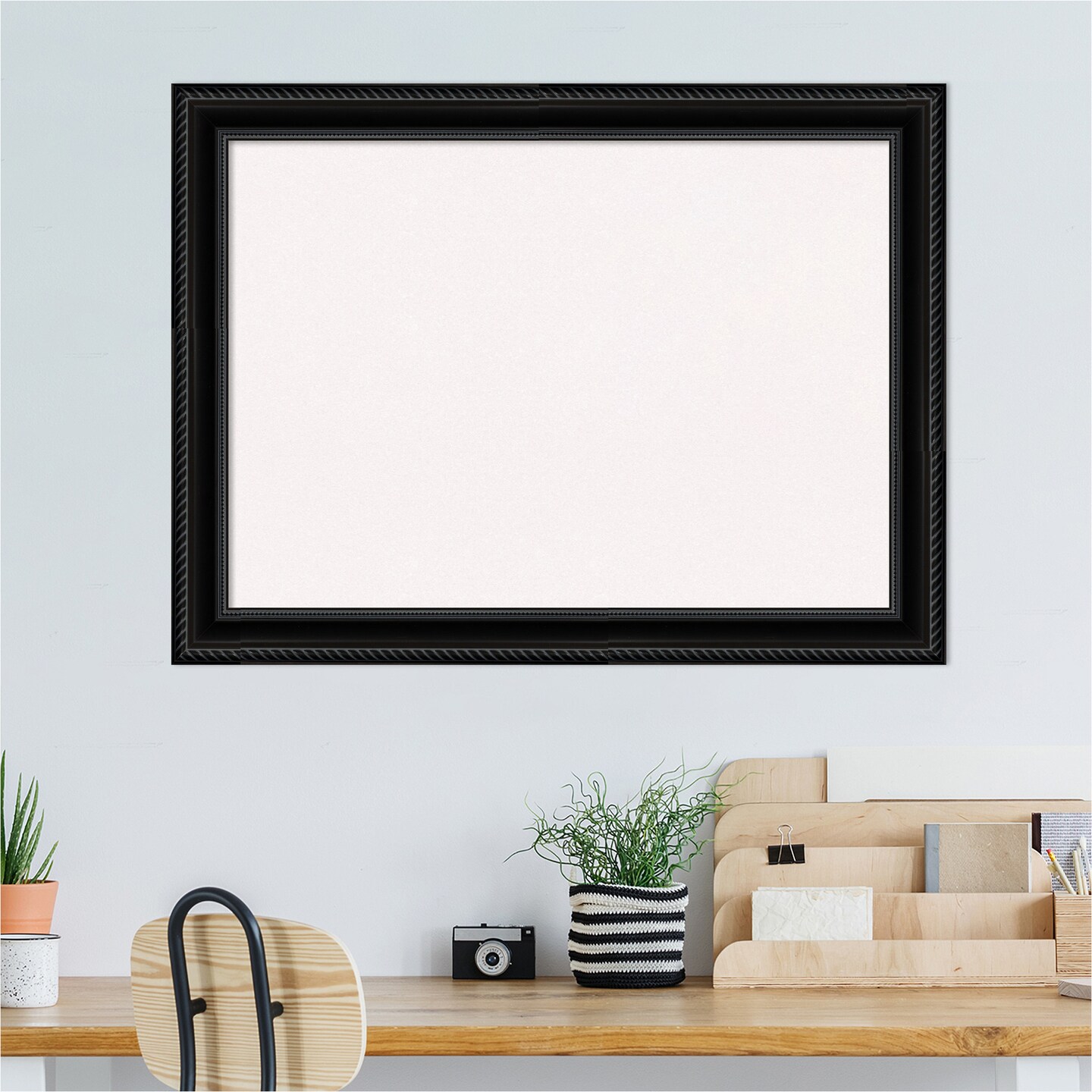Corded Framed Corkboard, White Cork