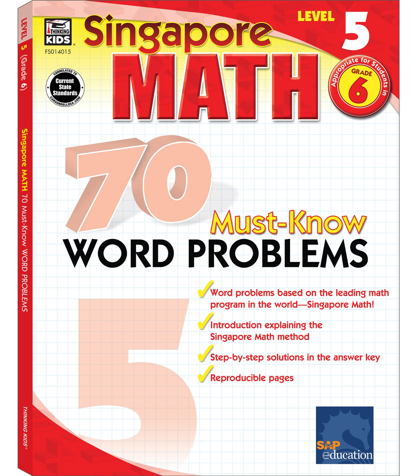 Singapore Math – 70 Must-Know Word Problems Workbook for 6th Grade Math, Paperback, Ages 11–12 with Answer Key