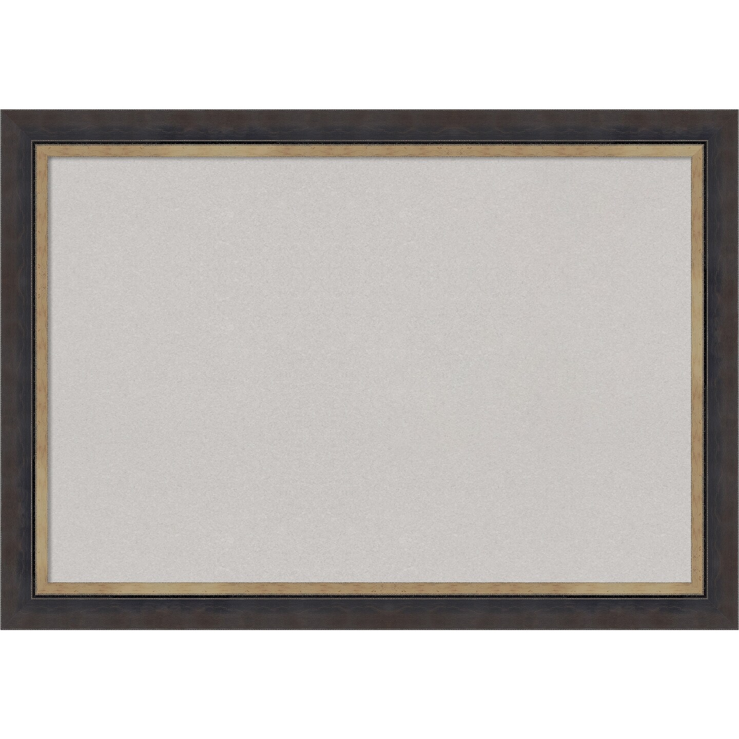 Hammered Charcoal Tan Wood Framed Corkboard, Grey Cork