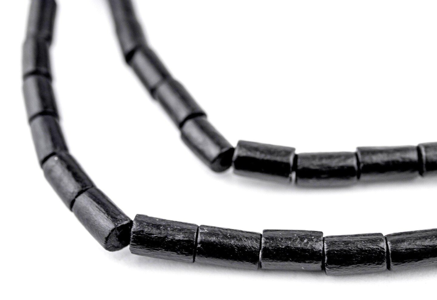 The Bead Chest Black Tube Natural Wood Beads (7x5mm): Organic Eco-Friendly Wooden Bead Strand for DIY Jewelry, Crafts, Necklace and Bracelet Making