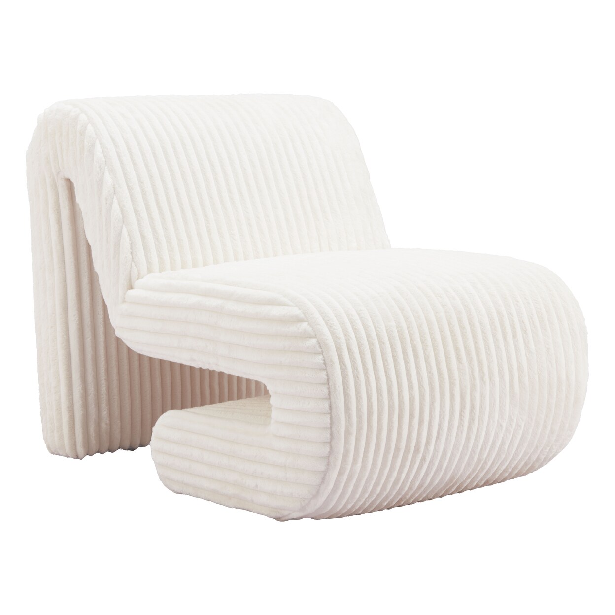 Opam Accent Chair White Modern Glam Upholstered Plywood Frame For Living Room