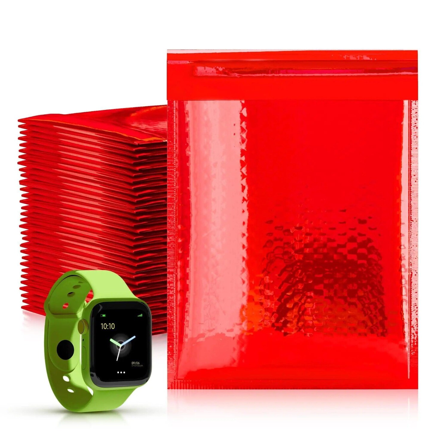 Red Metallic Bubble Mailers 7.25 x 7 Pack of 25 Opaque Mail Bubble Envelopes with Sturdy Adhesive Line Reliable Padded Shipping Envelopes Waterproof Padded Envelopes Various Sizes