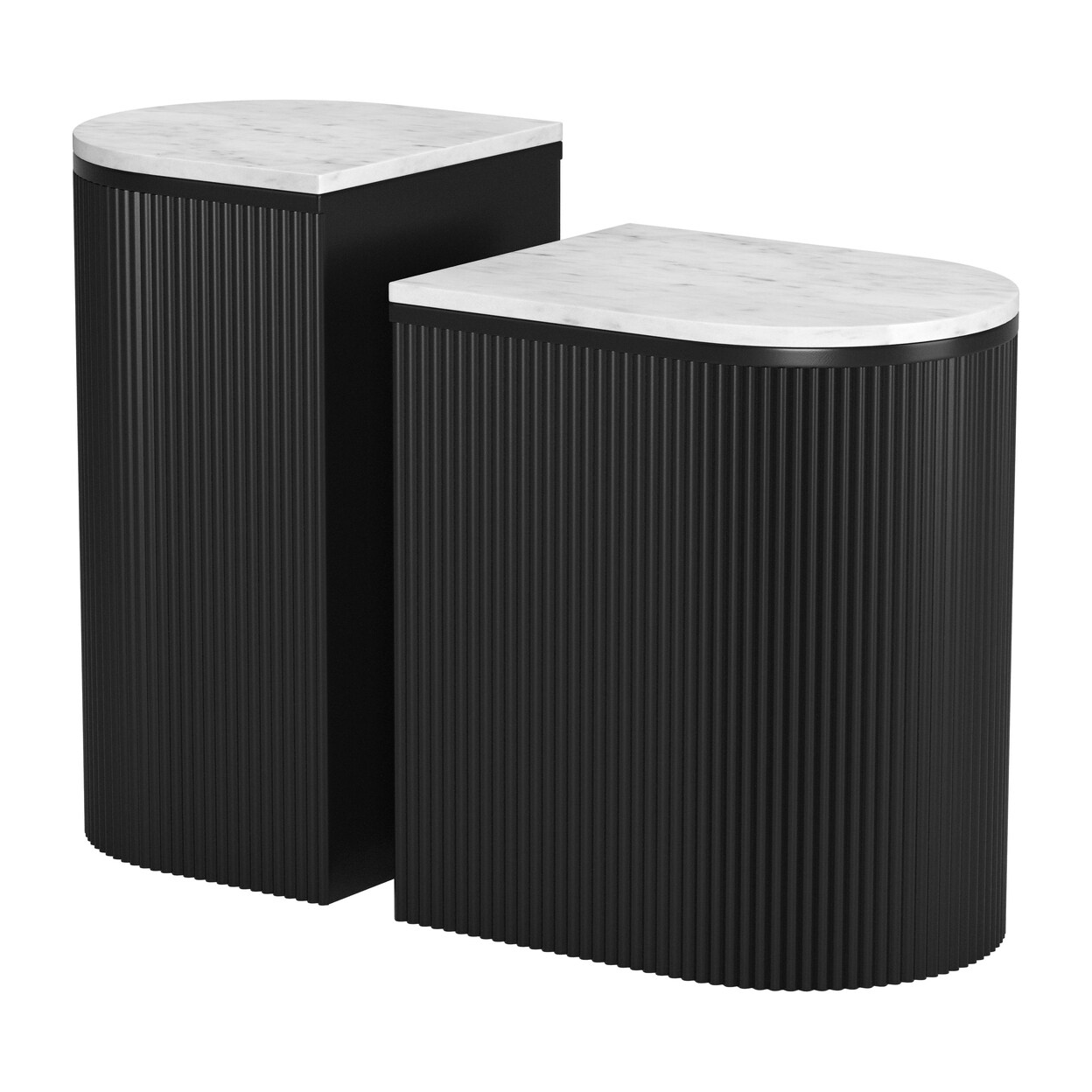 Zuo Modern Contemporary Inc. Ormara Side Table Set (2-Piece) White and Black