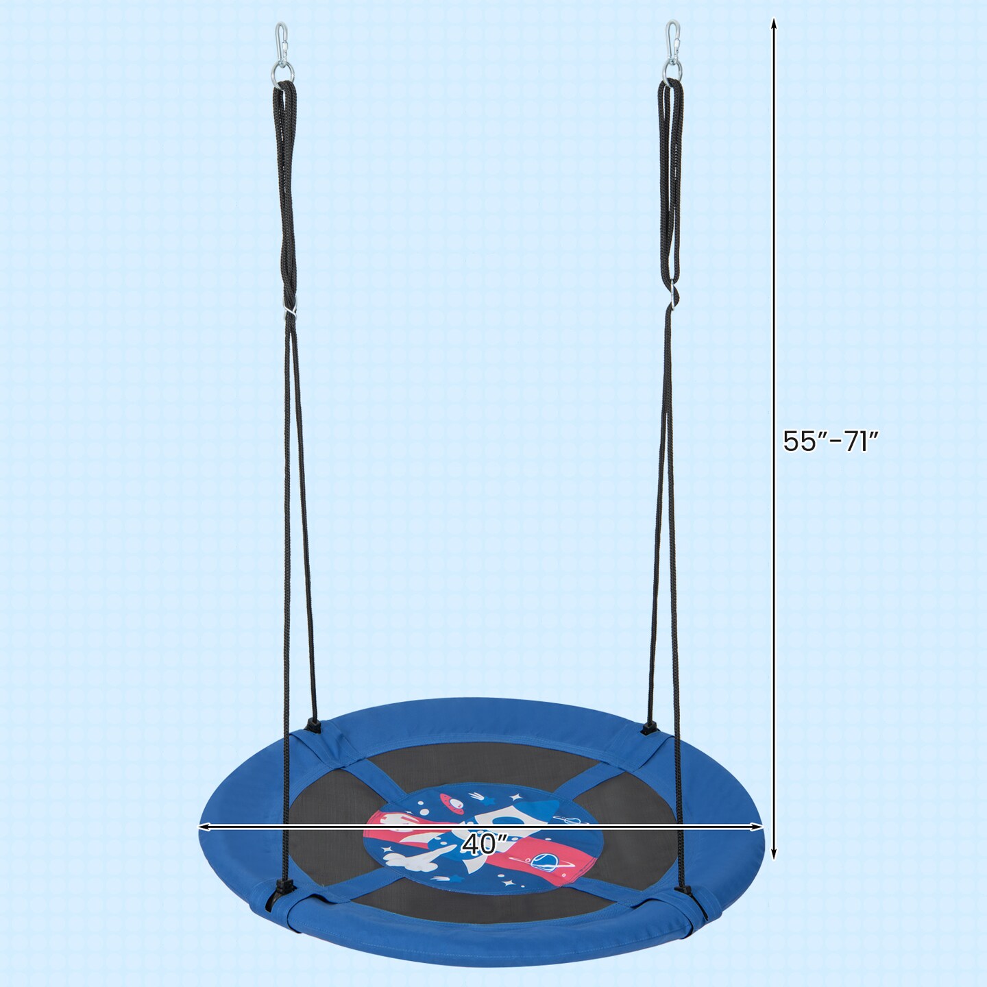 40 Inches Saucer Tree Swing with Adjustable Hanging Ropes