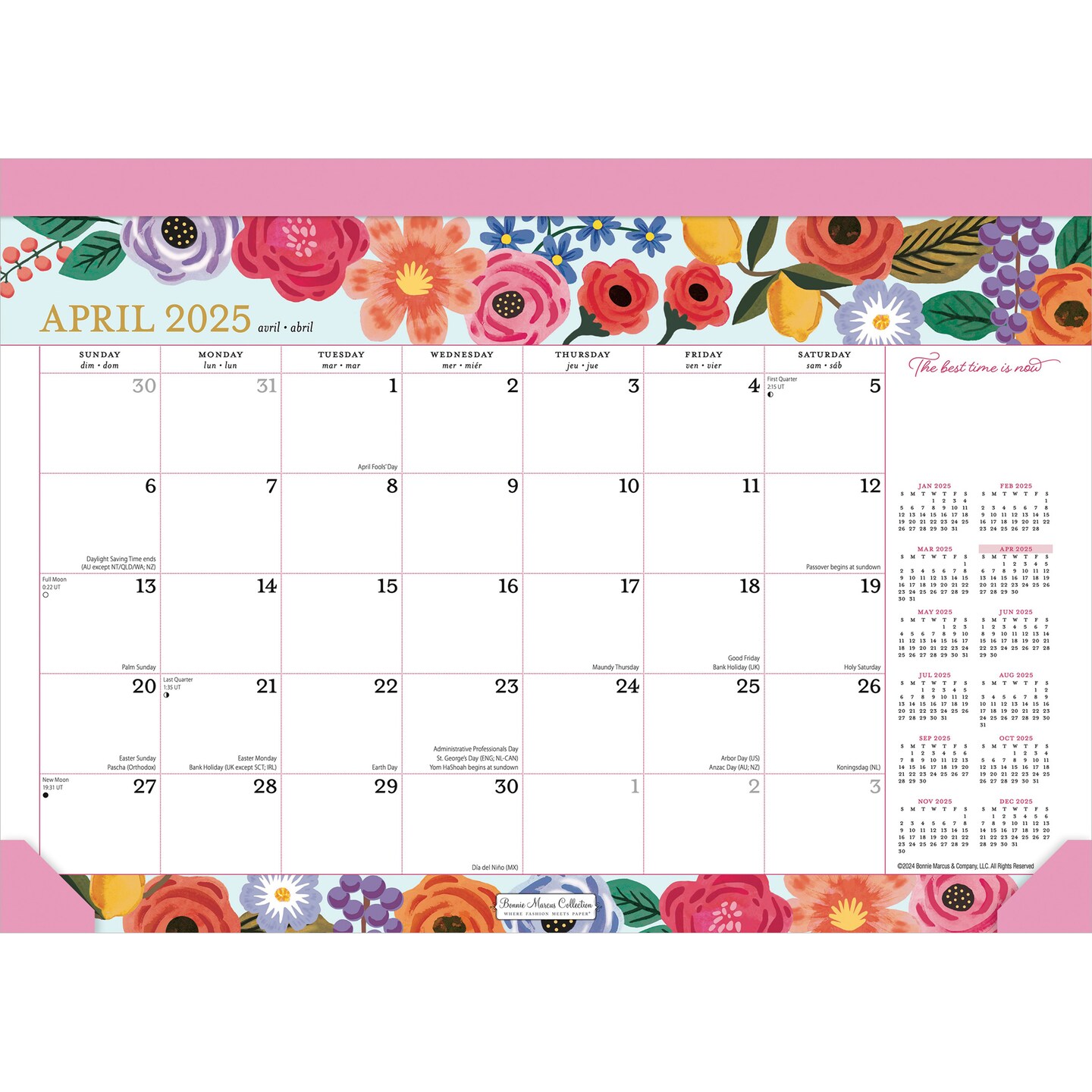 Bonnie Marcus OFFICIAL | 2025 14 x 10 Inch 18 Months Monthly Desk Pad Calendar | July 2024 - December 2025 | Plato | Fashion Designer Stationery