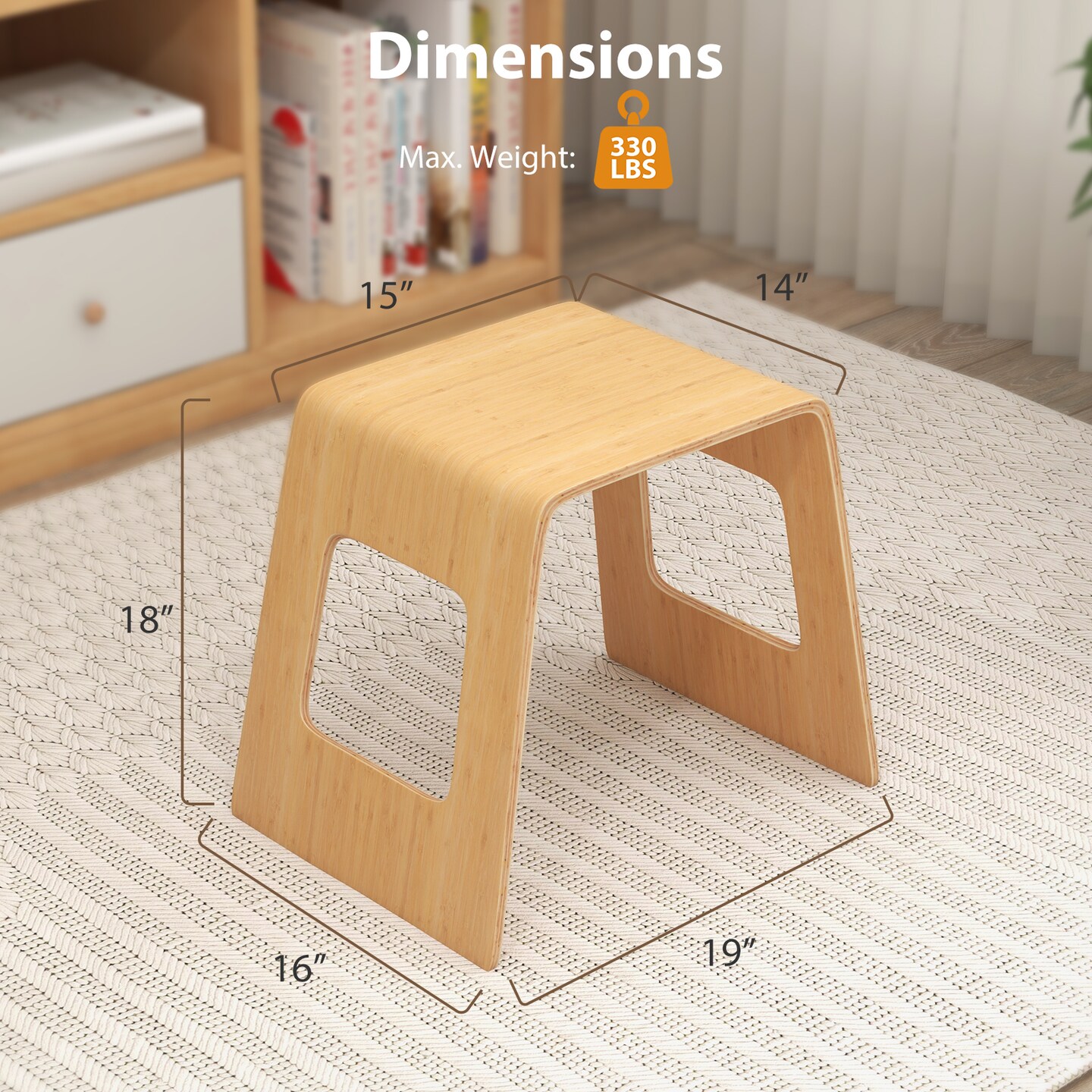 4-pack Stack-able Wicker Stool With Anti-Skid Foot Pads