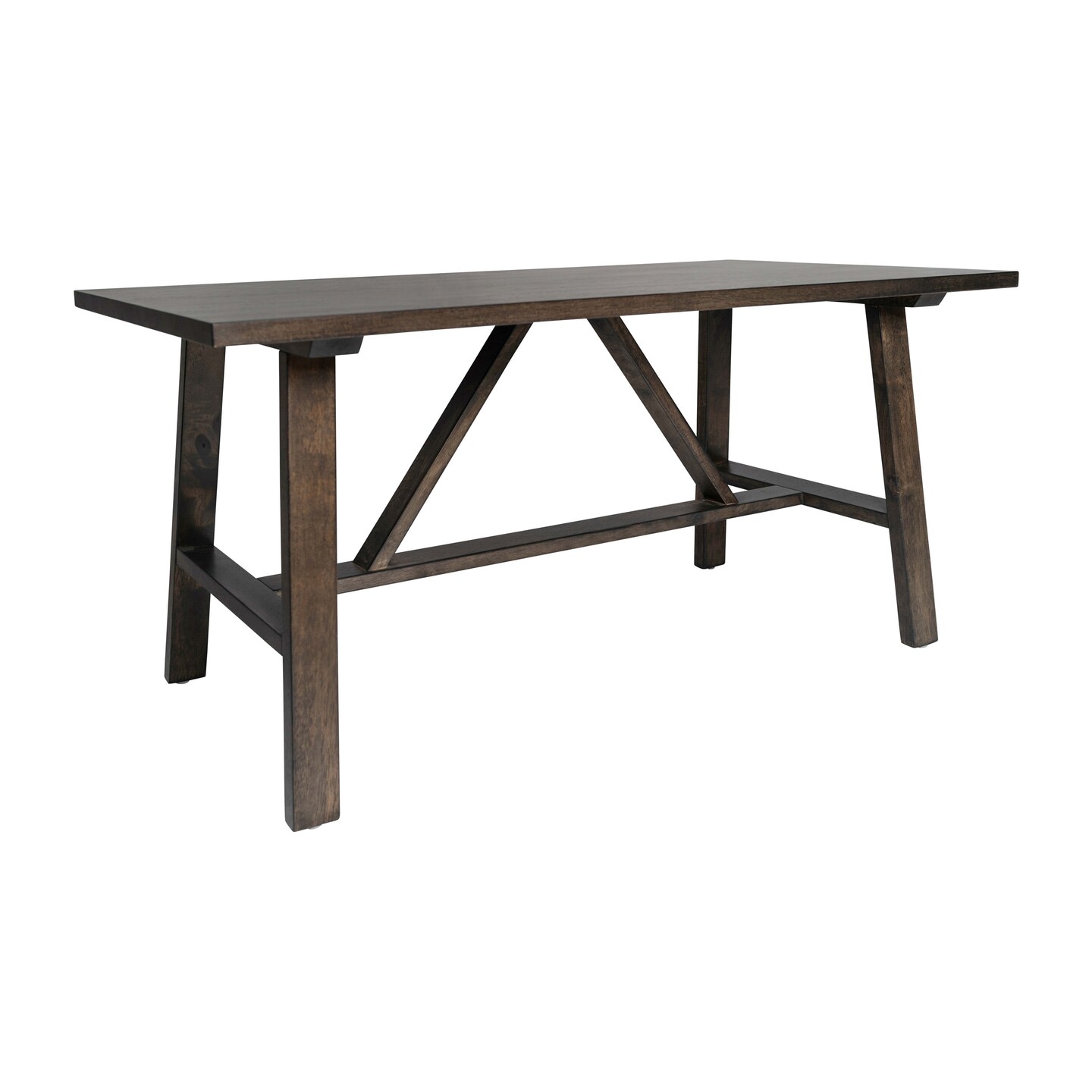 Merrick Lane Mabel Farmhouse Trestle Coffee Table, Solid Wood Rustic Accent Table
