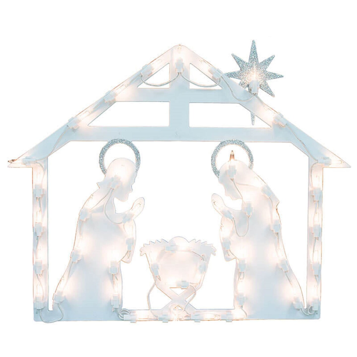 Impact Innovations Impact White Nativity Lighted Christmas Window Silhouette Decoration
