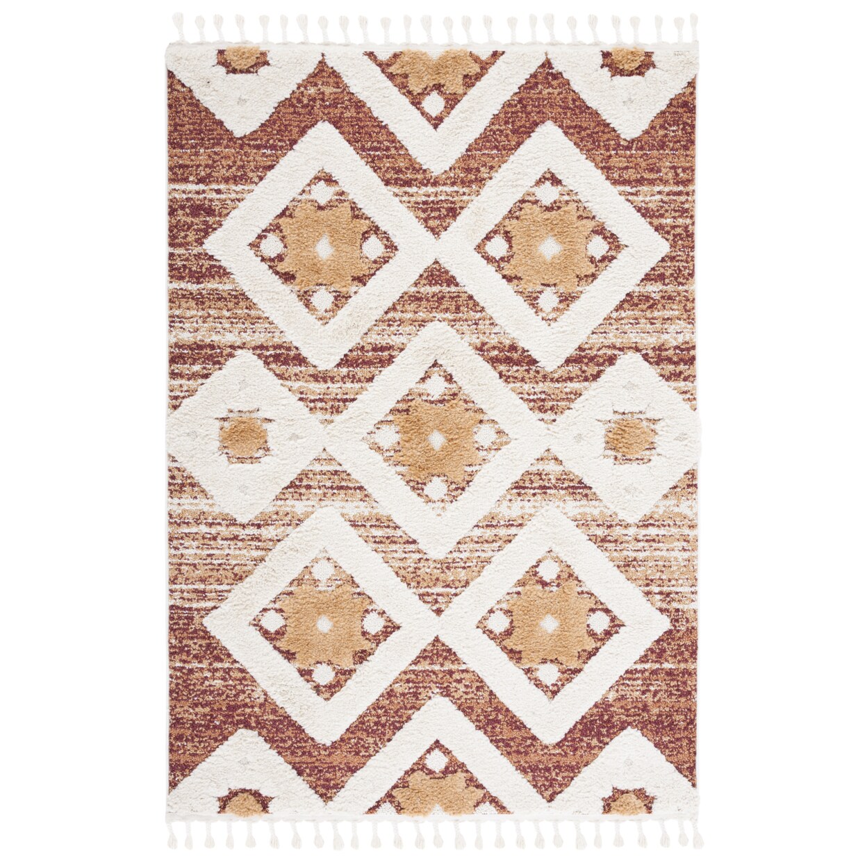 Safavieh MTS664P Moroccan Tassel Shag Rust / Ivory | Michaels