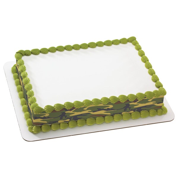 Green Camo Edible Cake Topper Image Strips
