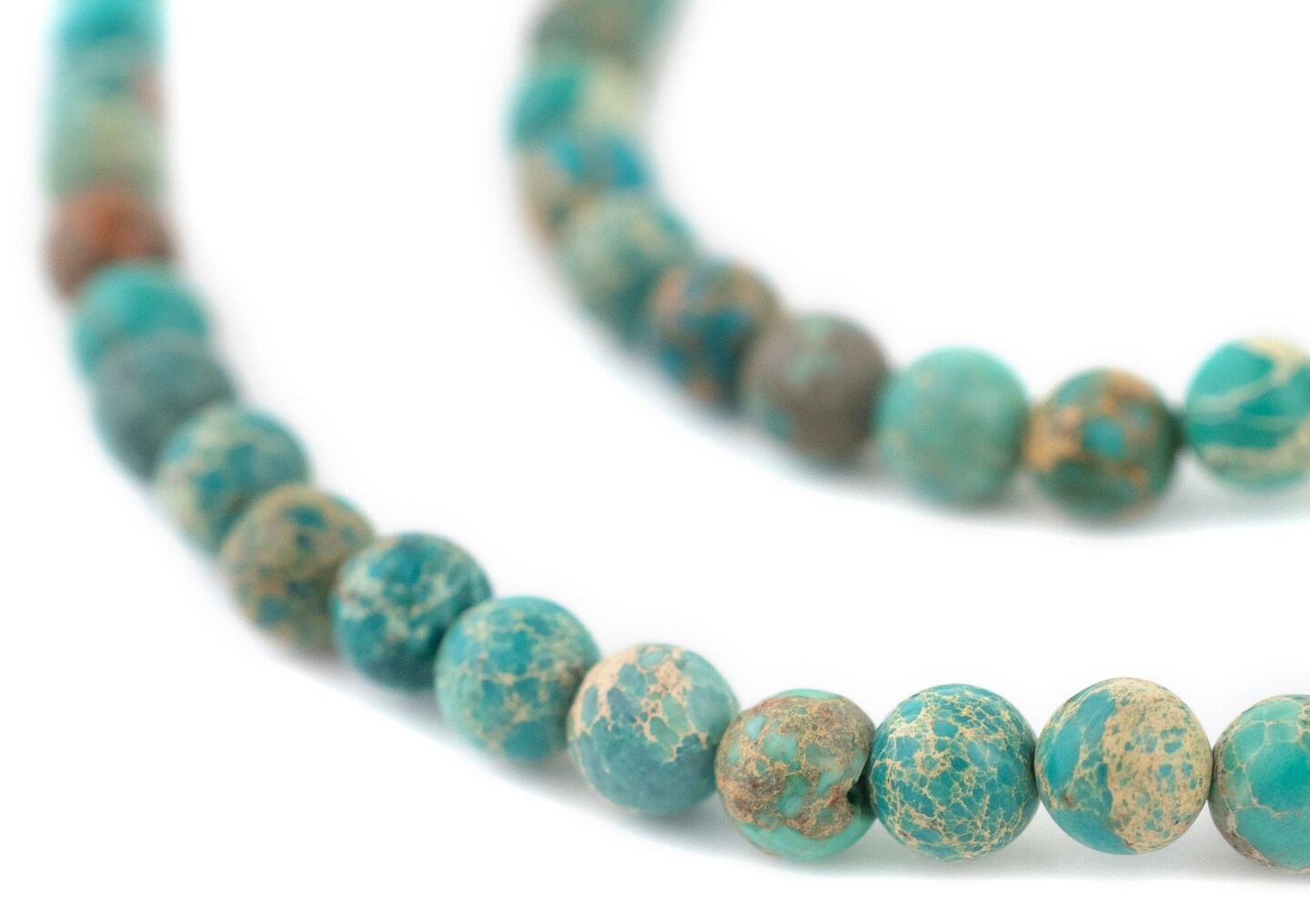 TheBeadChest Green Aqua Sea Sediment Jasper Beads (6mm): Organic Gemstone Round Spherical Energy Stone Healing Power Crystal for Jewelry Bracelet Mala Necklace Making