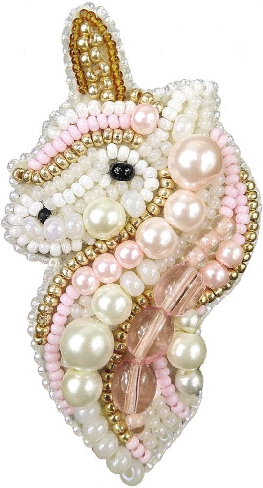 BP-244C Beadwork kit for creating brooch Crystal Art &#x22;Unicorn&#x22;