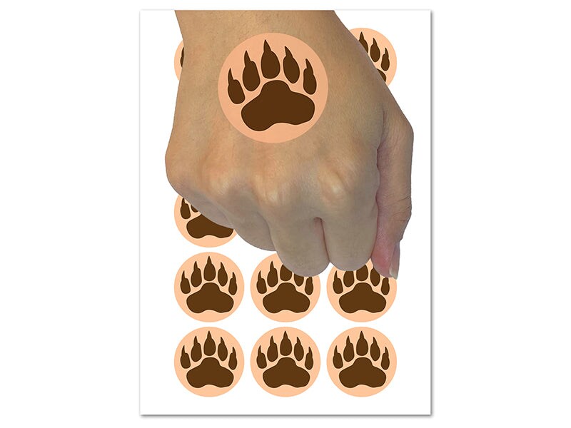 Grizzly Bear Claw Paw Temporary Tattoo Water Resistant Fake Body Art Set Collection (1 Sheet)