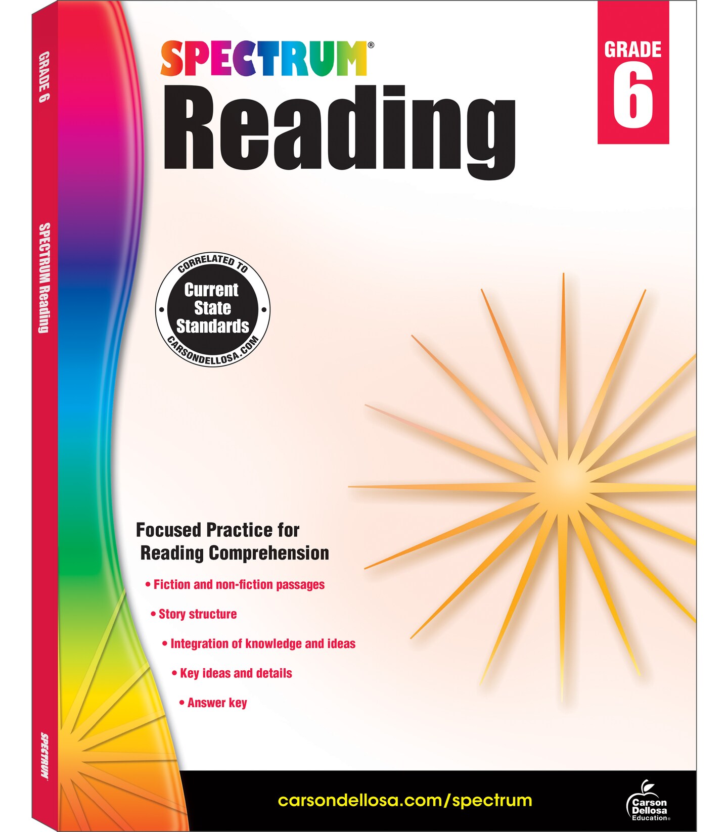 Spectrum Reading Comprehension Grade 6, Ages 11 to 12, 6th Grade Reading Comprehension Workbooks, Nonfiction and Fiction Passages, Analyzing Story Structure, and Critical Thinking Skills - 174 Pages