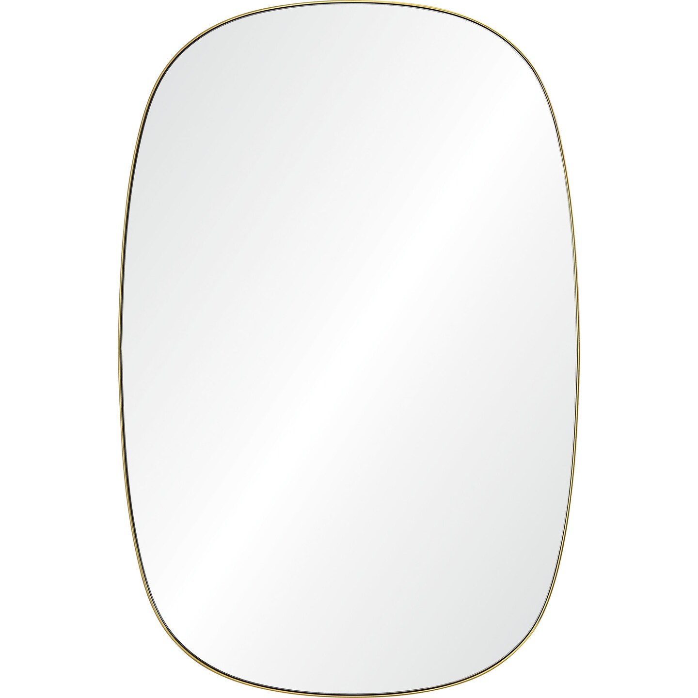 Signature Home Collection Oval Edged Rectangular Wall Mirror - 36&#x22; - Brushed Brass and Clear