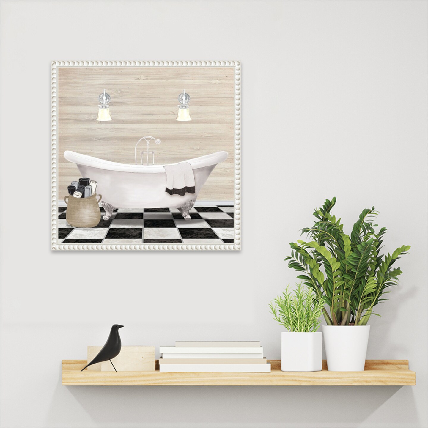 Bathroom I by Elizabeth Medley Framed Canvas Wall Art
