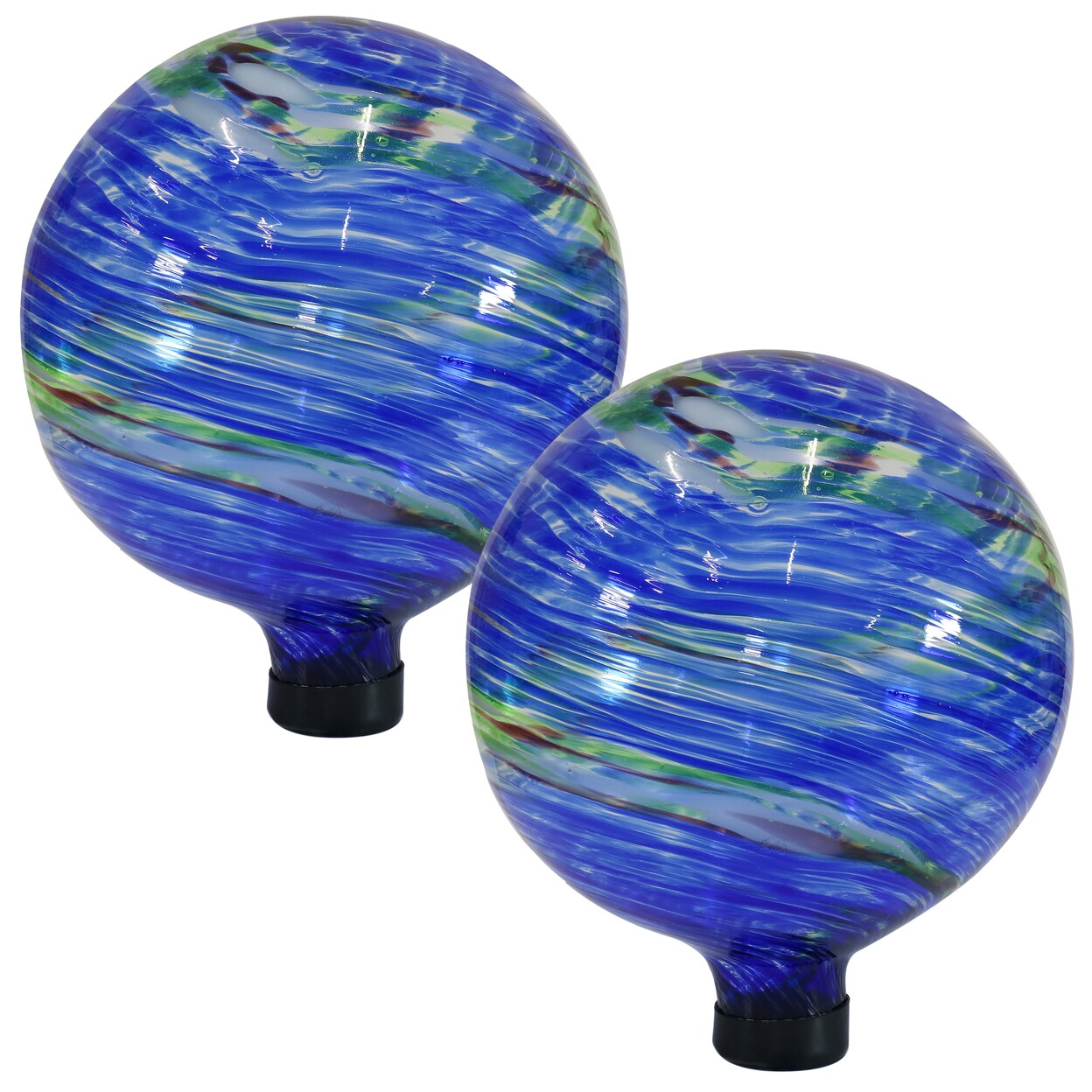 Sunnydaze Northern Lights Glass Gazing Globe - 10 In - 2-Pack