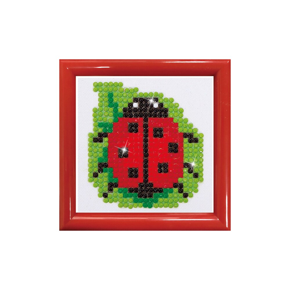 Diamond Dotz Lady Luck Kit with Frame Ladybug Diamond Painting Kits for Adults - Diamond Art Kits a Relaxing Creative Craft Kit with Dotz Gems 3"x3"