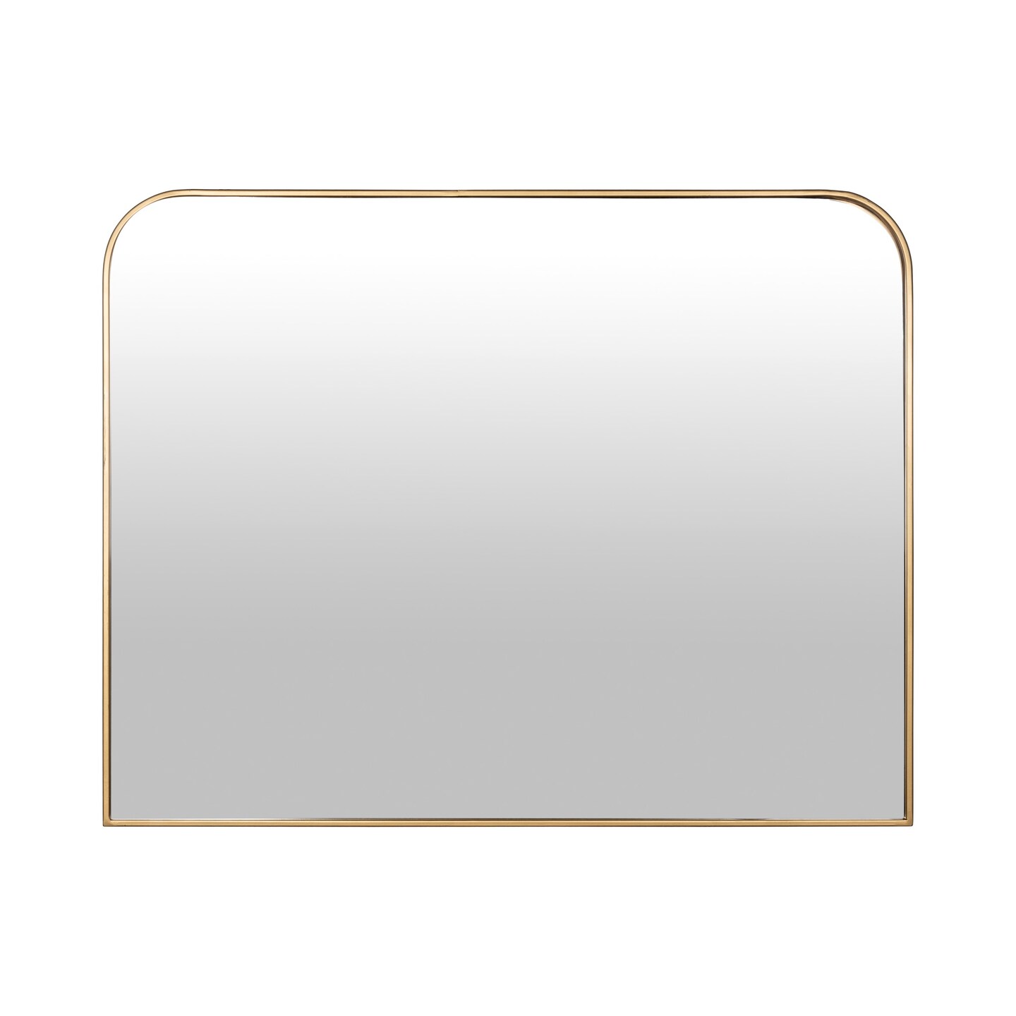Contemporary Home Living Matte Gold Framed Arched Mantel Rectangular Wall Mirror - 32&#x22;