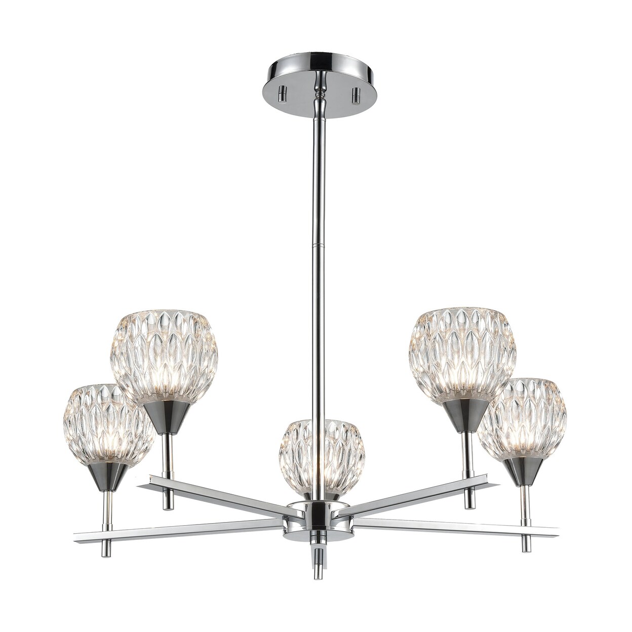 Kersey 24 Wide 5-Light Chandelier - Polished Chrome