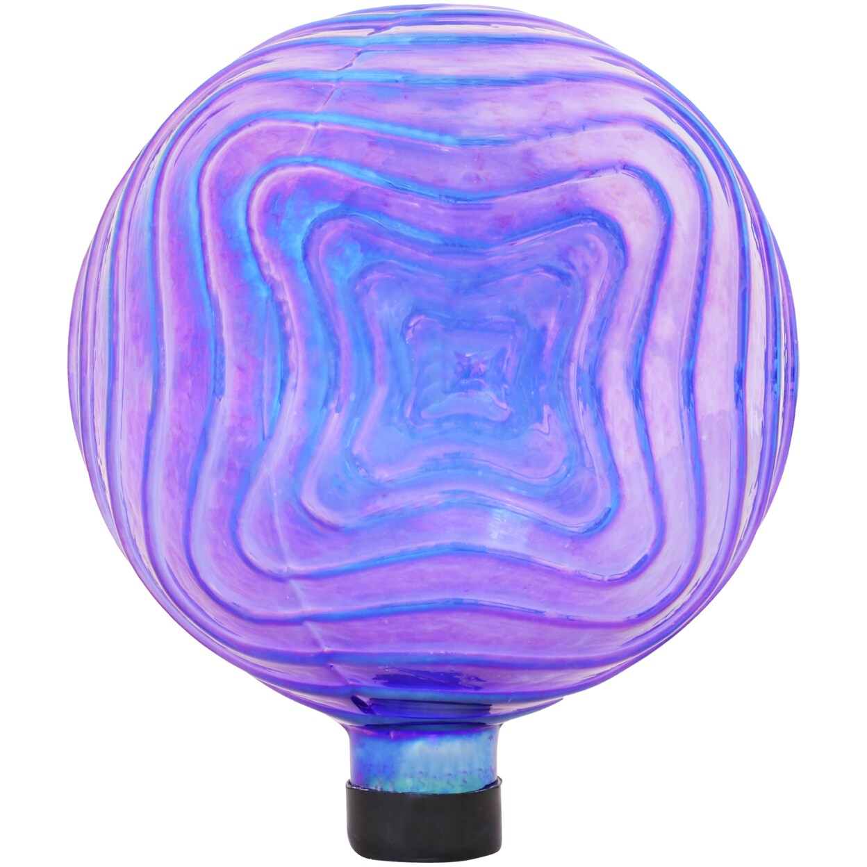 Sunnydaze   Blue Peaceful Waves Rippled Glass Gazing Globe - 10 in