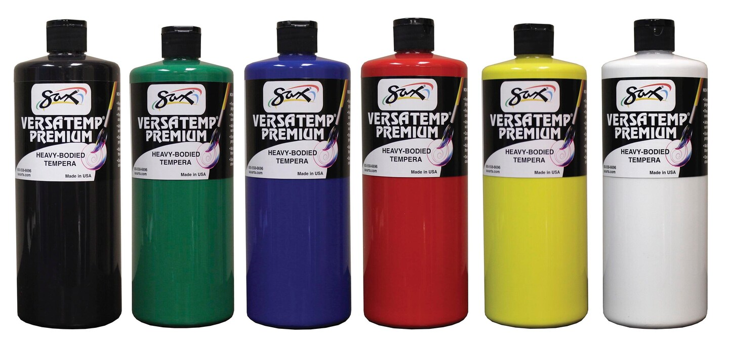 Sax Versatemp Premium Heavy-Bodied Tempera Paint, 1 Pint Primary Red 1592707