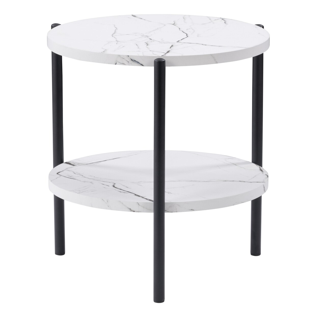 Corliving Ayla Marbled Effect Two Tiered End Table