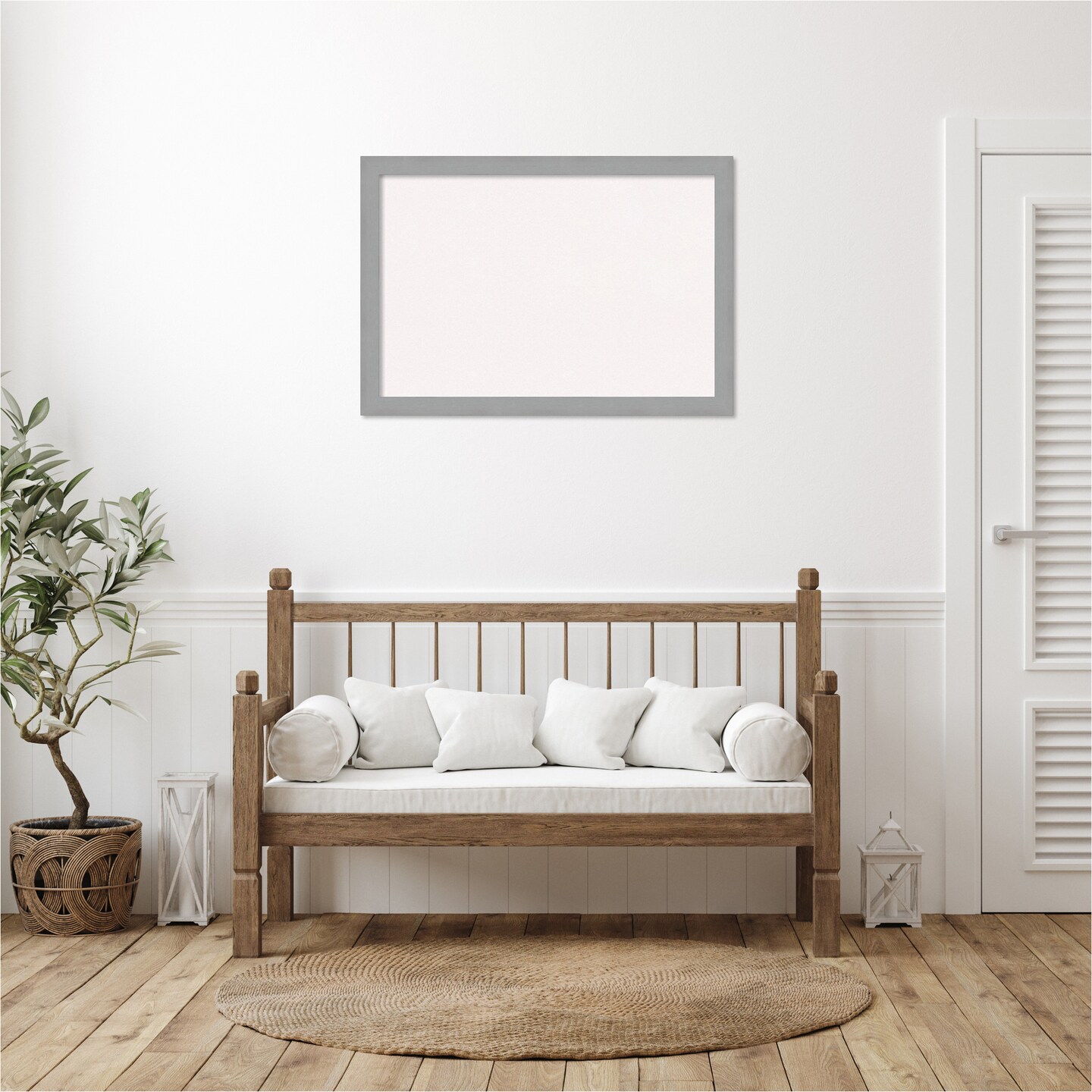 Brushed Framed Corkboard, White Cork