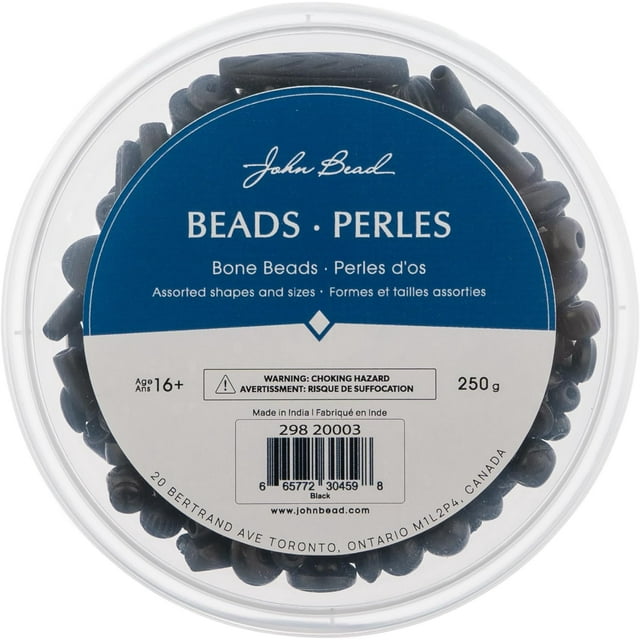 John Bead Natural Bone Beads Assorted Box Set, 250g