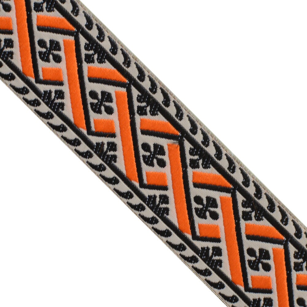 Designer&#x27;s Shop Jacquard woven Ethnic ribbon trim, 1-1/4&#x22; (32 mm) 5 yards