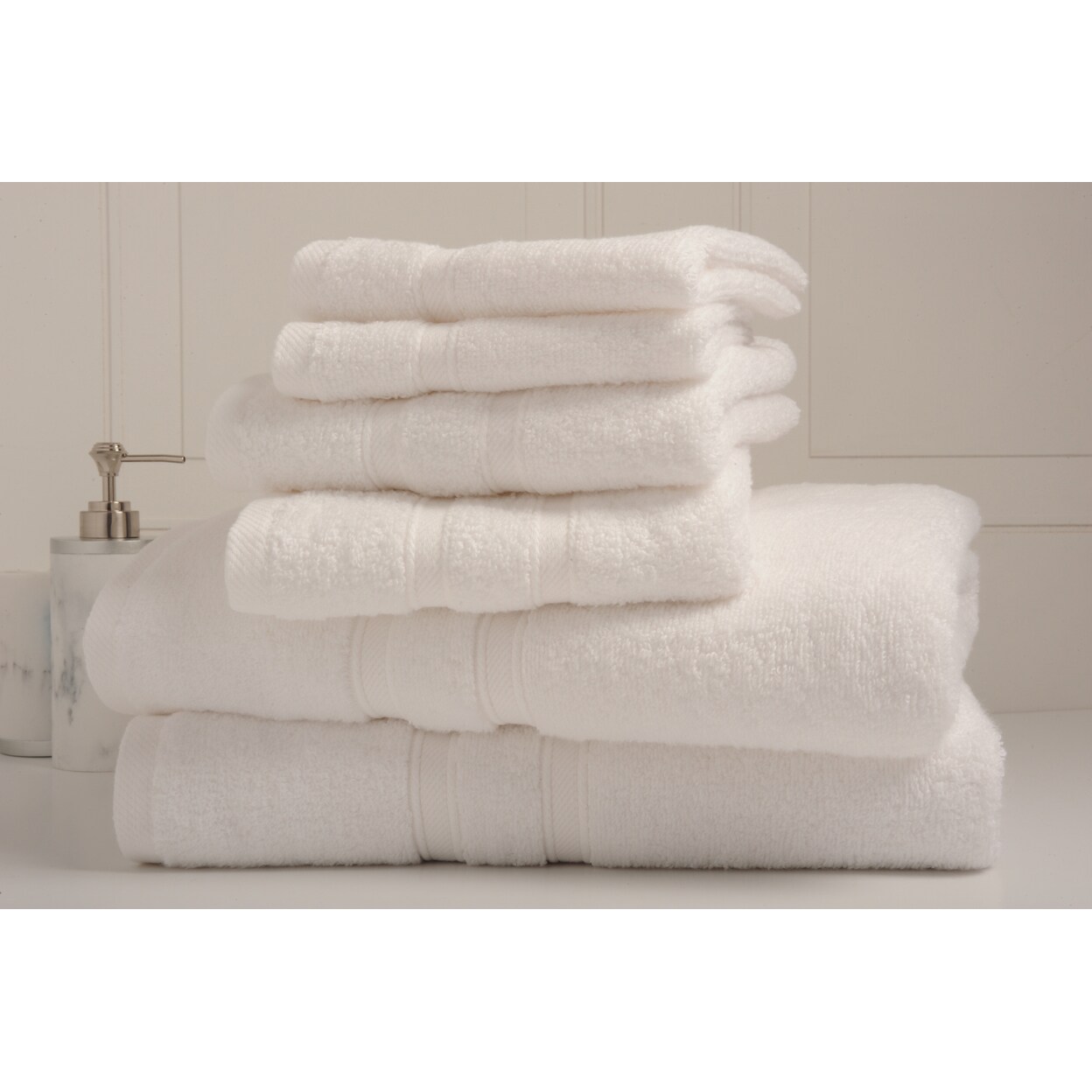 Bibb Home   6-Piece Zero Twist Egyptian Cotton Towel Set