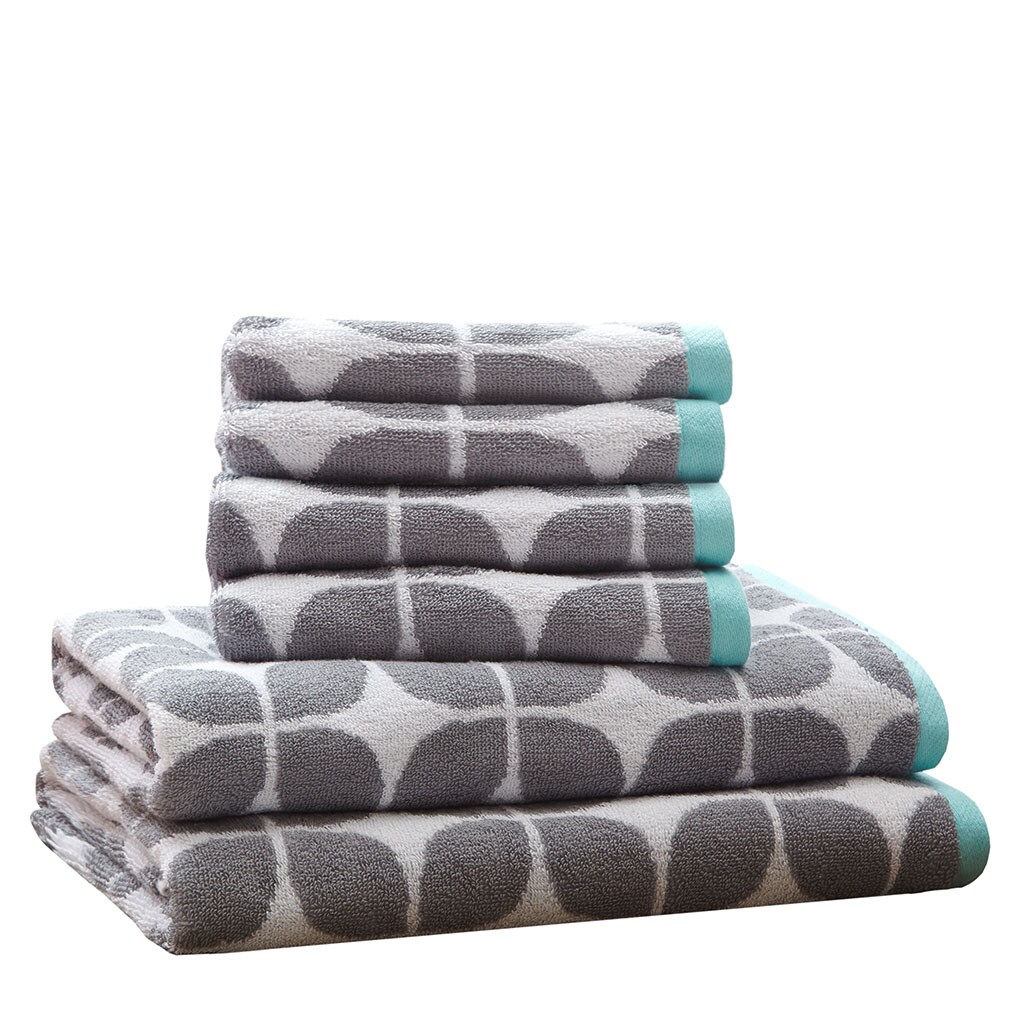 Gracie Mills   Moreno 6-Piece Cotton Jacquard Bath Towel Set - GRACE-4861