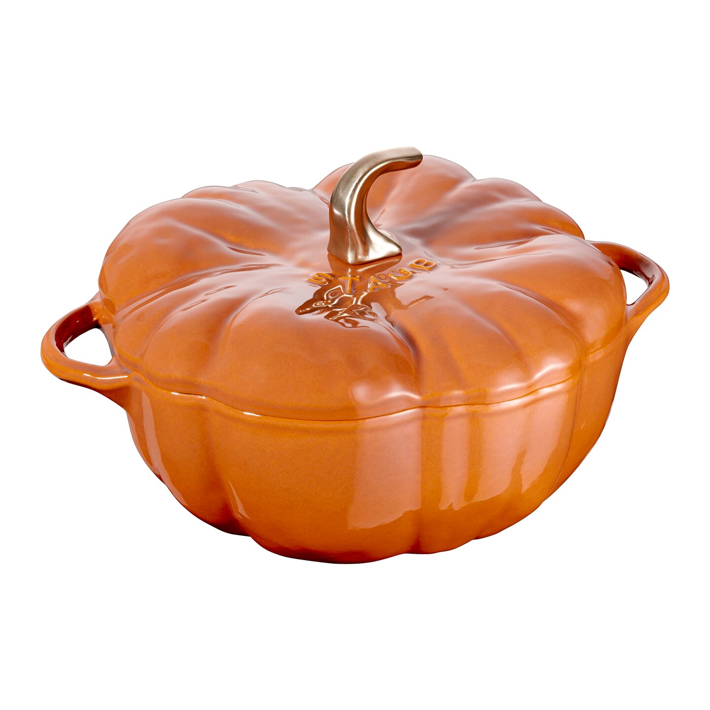 STAUB Cast Iron 5-qt Pumpkin Cocotte - Burnt Orange
