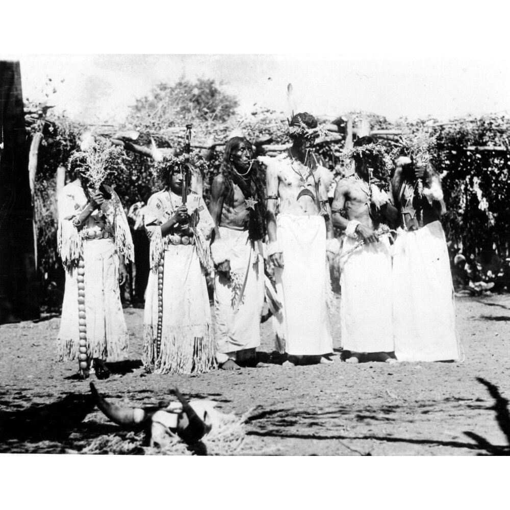 Posterazzi Sioux Indians-Native American Tribesmen Performing Ancient Sun Dance Ritual To End The Drought and Rreplenish The
