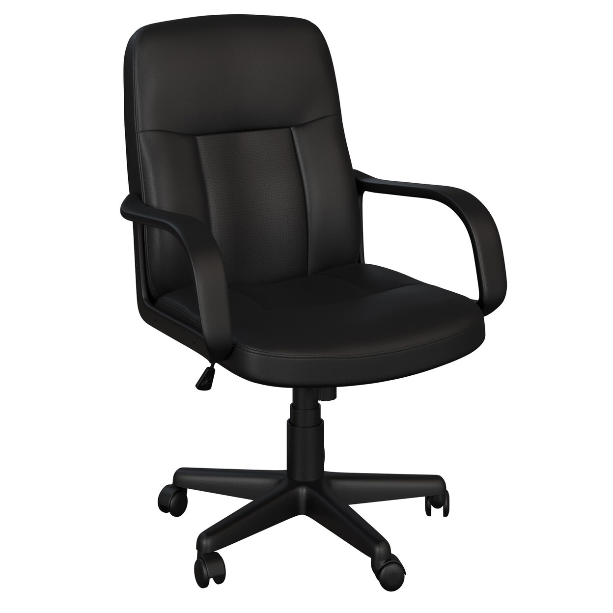 Lavish Home Office Chair Adjustable Height Computer Chair Tilting Leather Back with Wheels