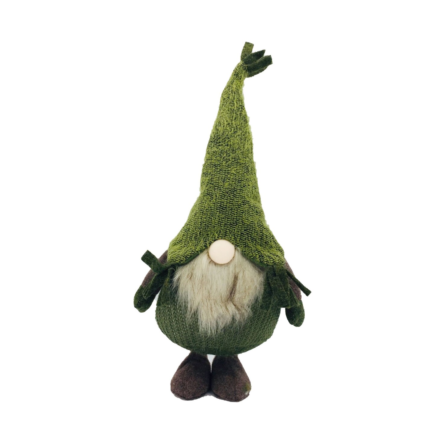 Galt International Fuzzy Gnome Christmas Tabletop Figurine - 23.25" - Green and Brown