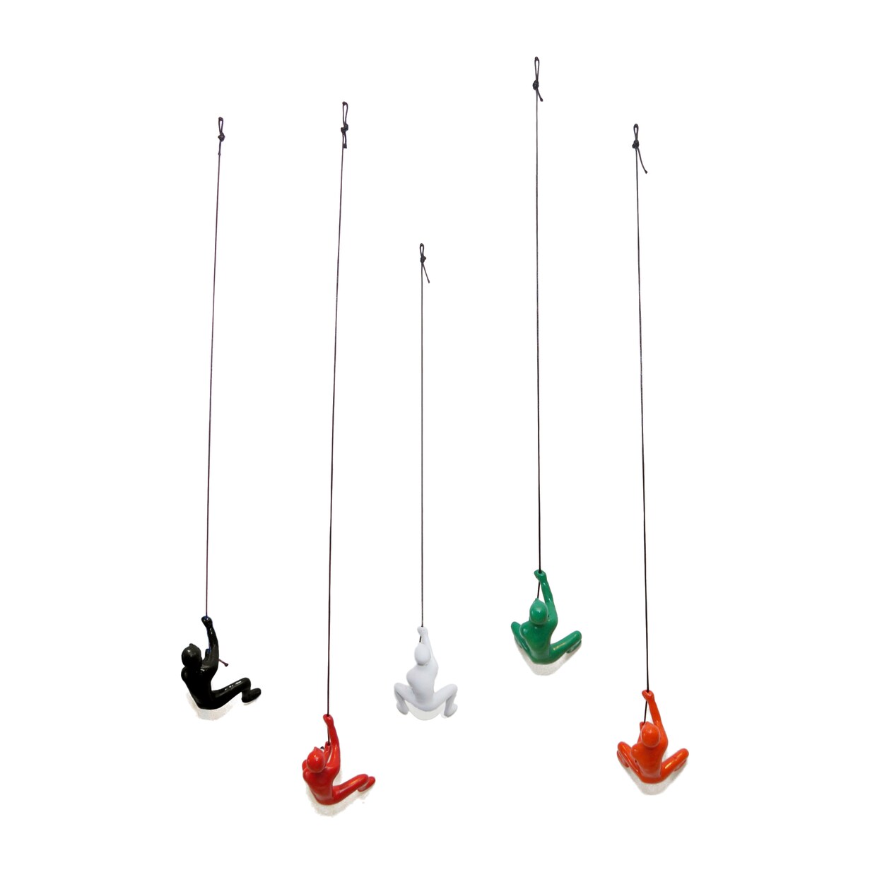 Climbing Man Wall Art Sculpture 5-Piece Set 3D Resin Hanging Decor