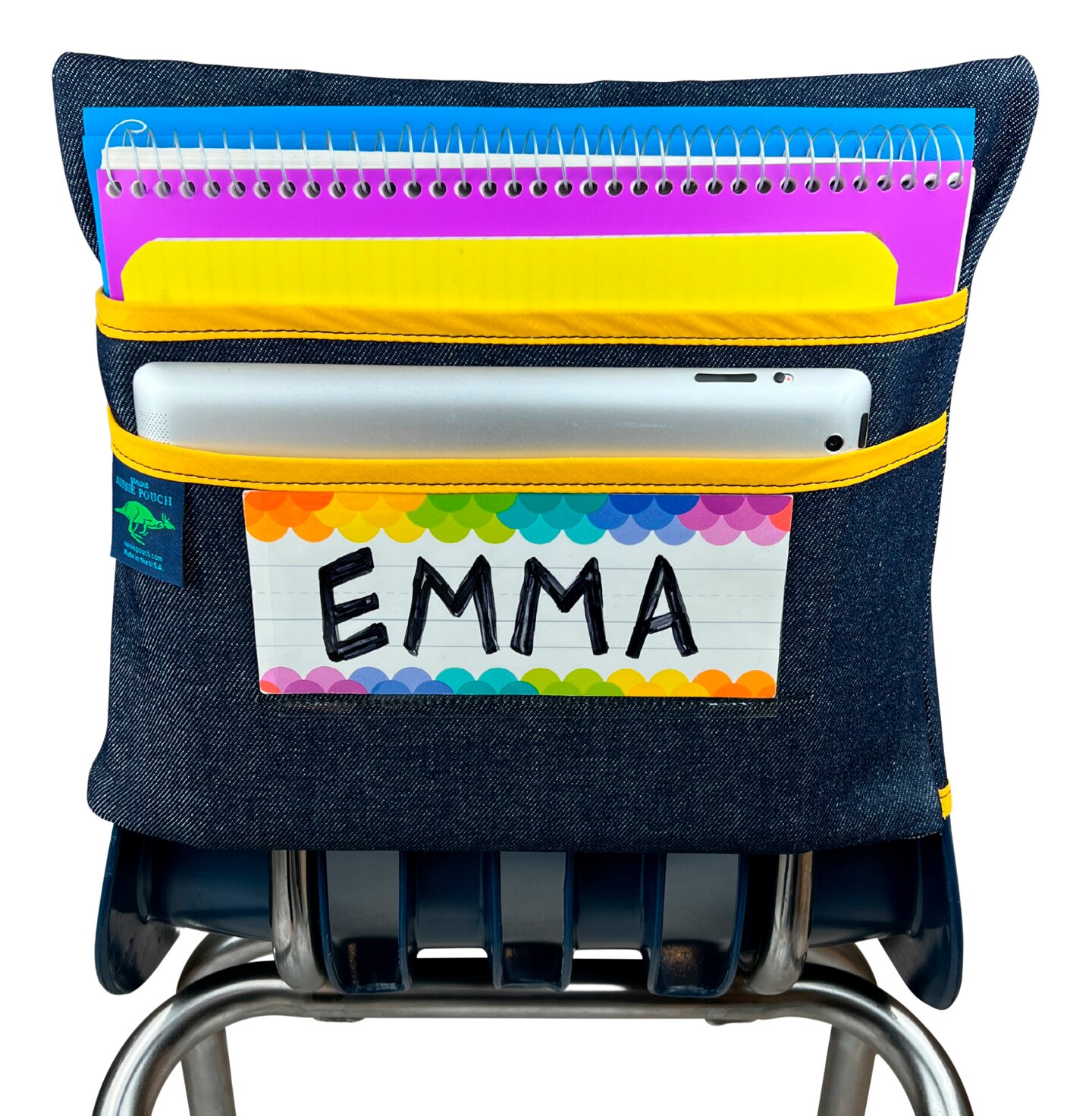 Aussie Pouch Chair Pocket with Double Pocket Design and Name Tag Pocket ...