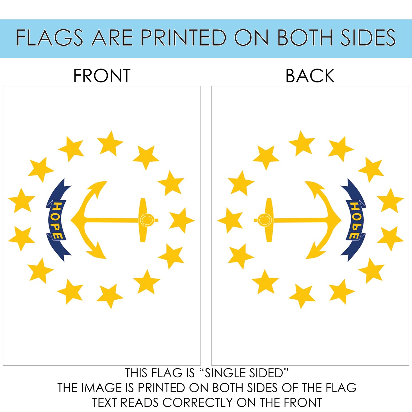 Rhode Island State Flag Decorative  Flag