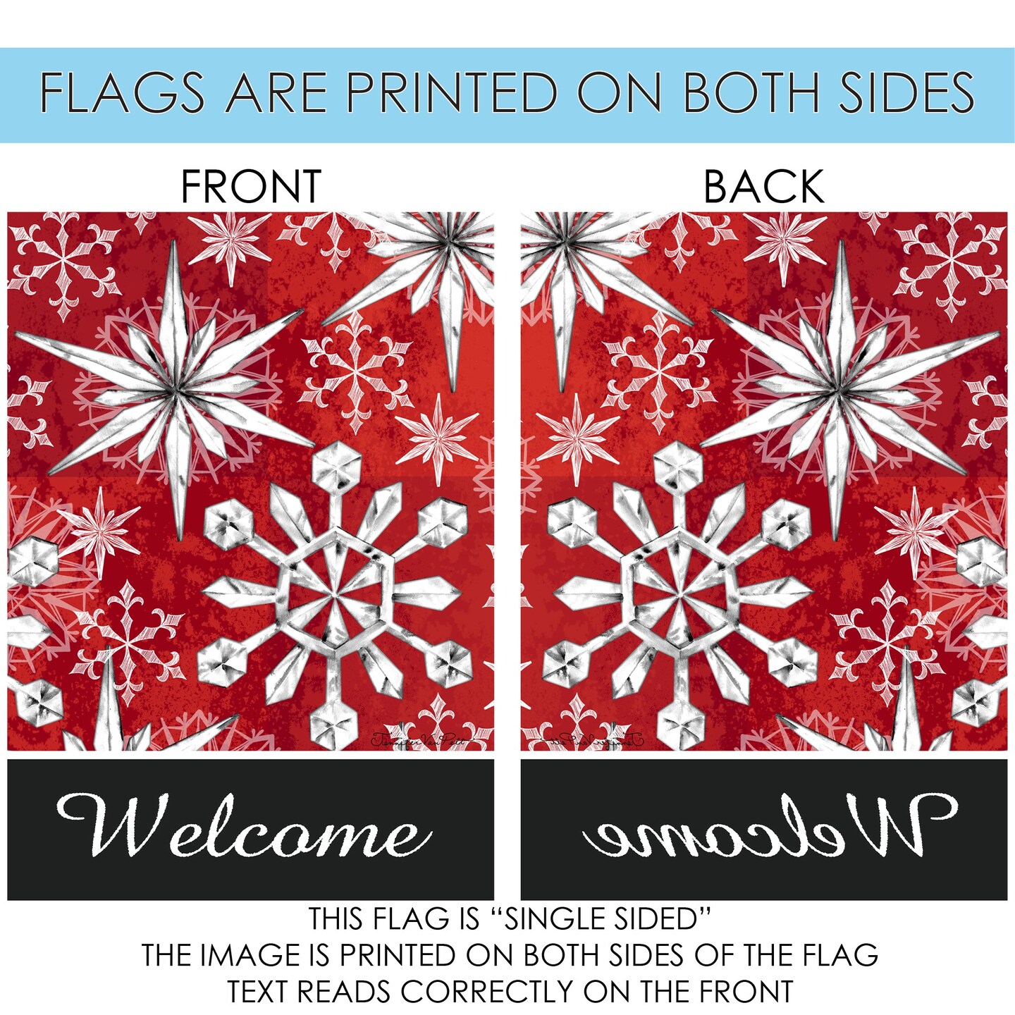 Snowflake Salutations Decorative Winter Flag