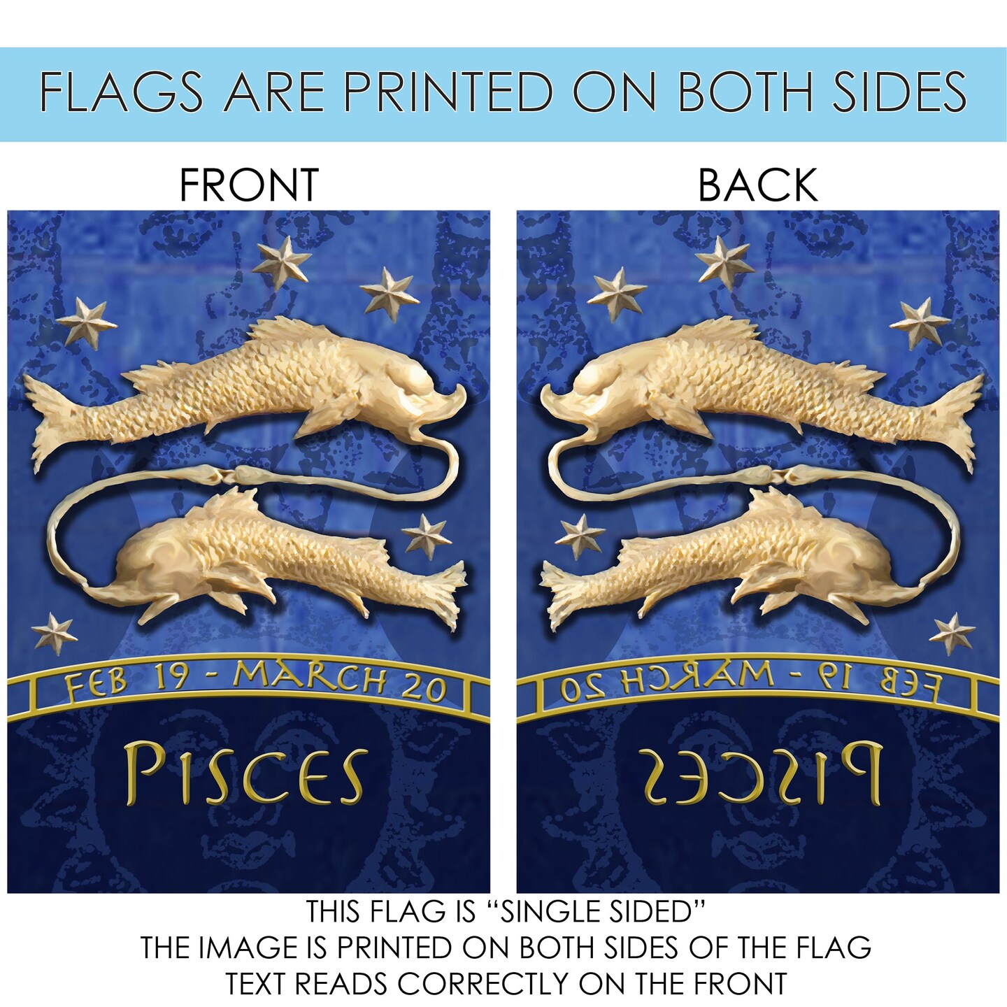 Zodiac-Pisces Decorative Pisces Flag