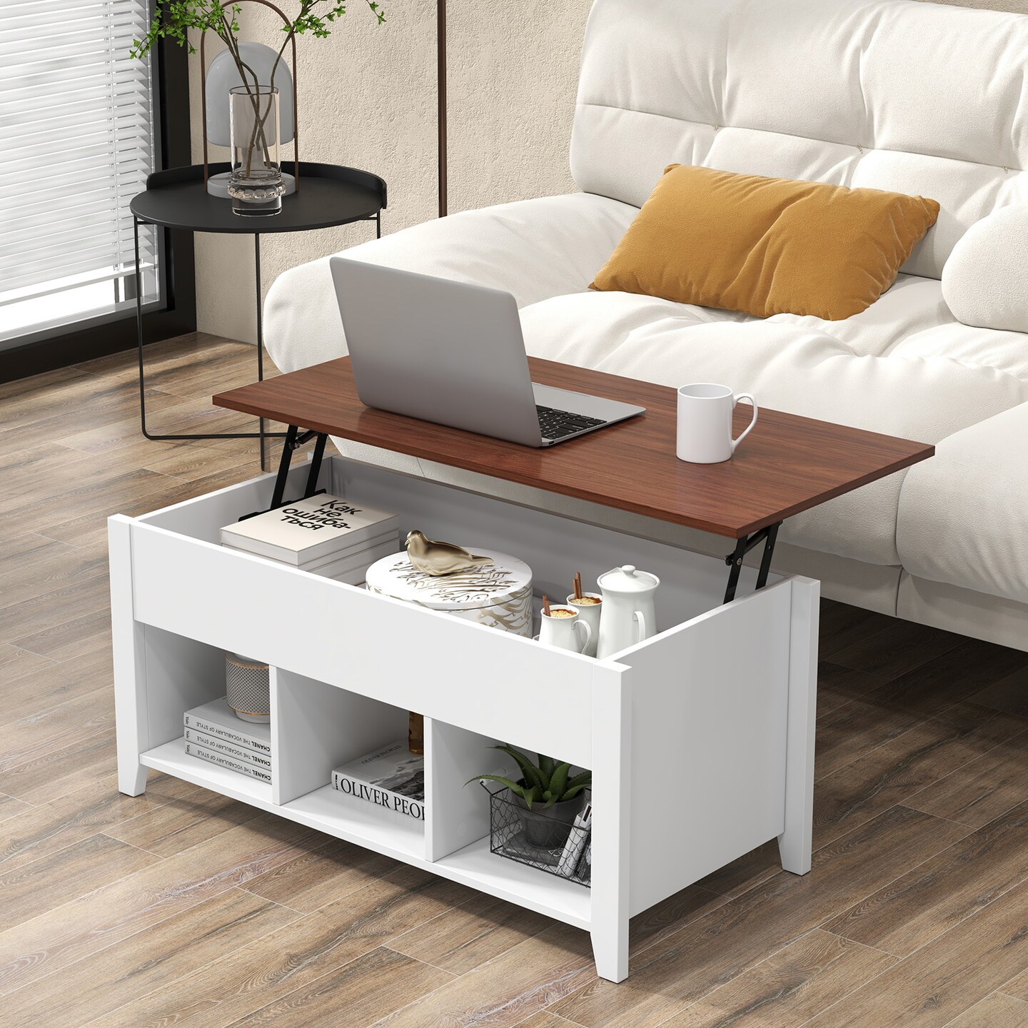 Lift Top Coffee Table with Hidden Storage Compartment