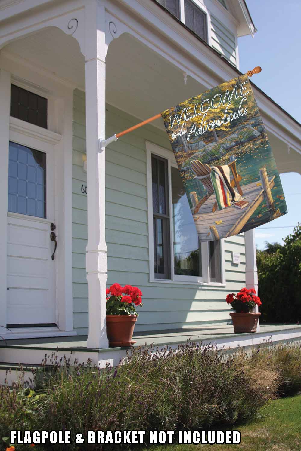 Adirondack at the Pond-Welcome to the Adirondacks Decorative Adirondack Flag