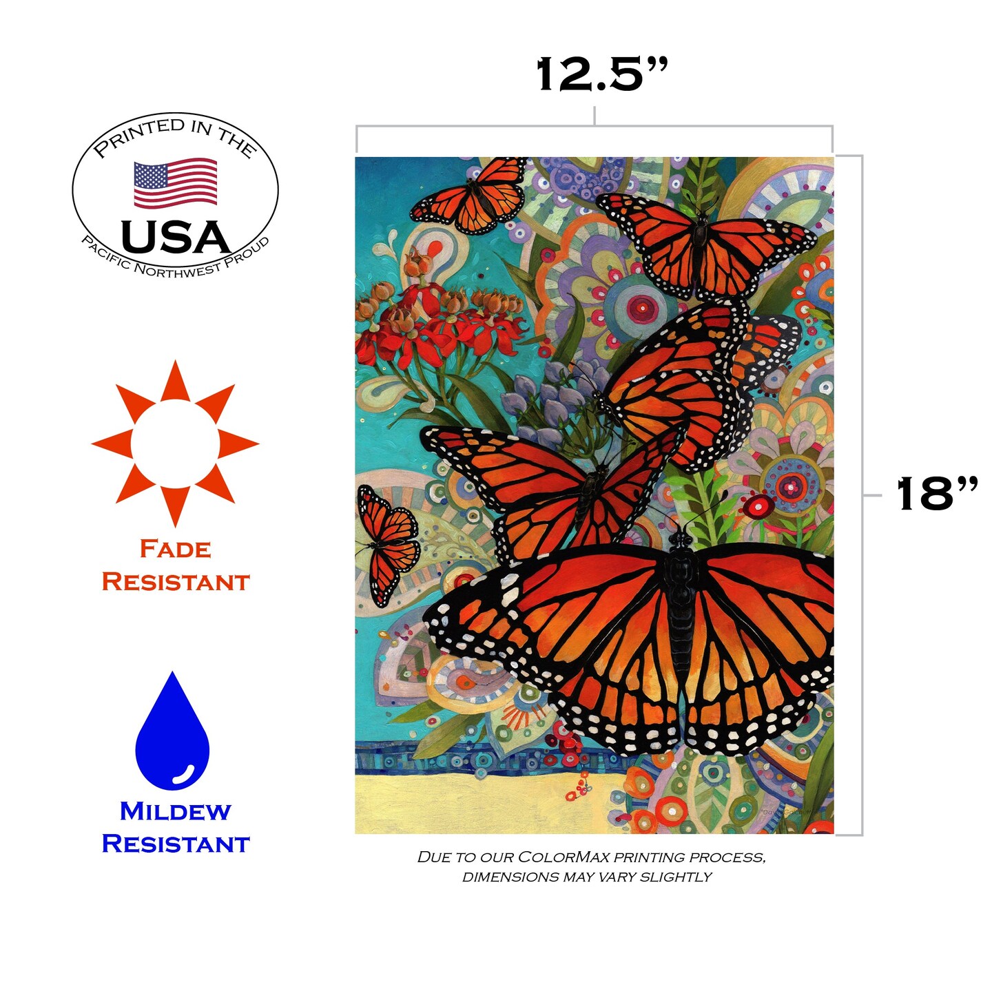 Monarch Madness Decorative Butterfly Flag