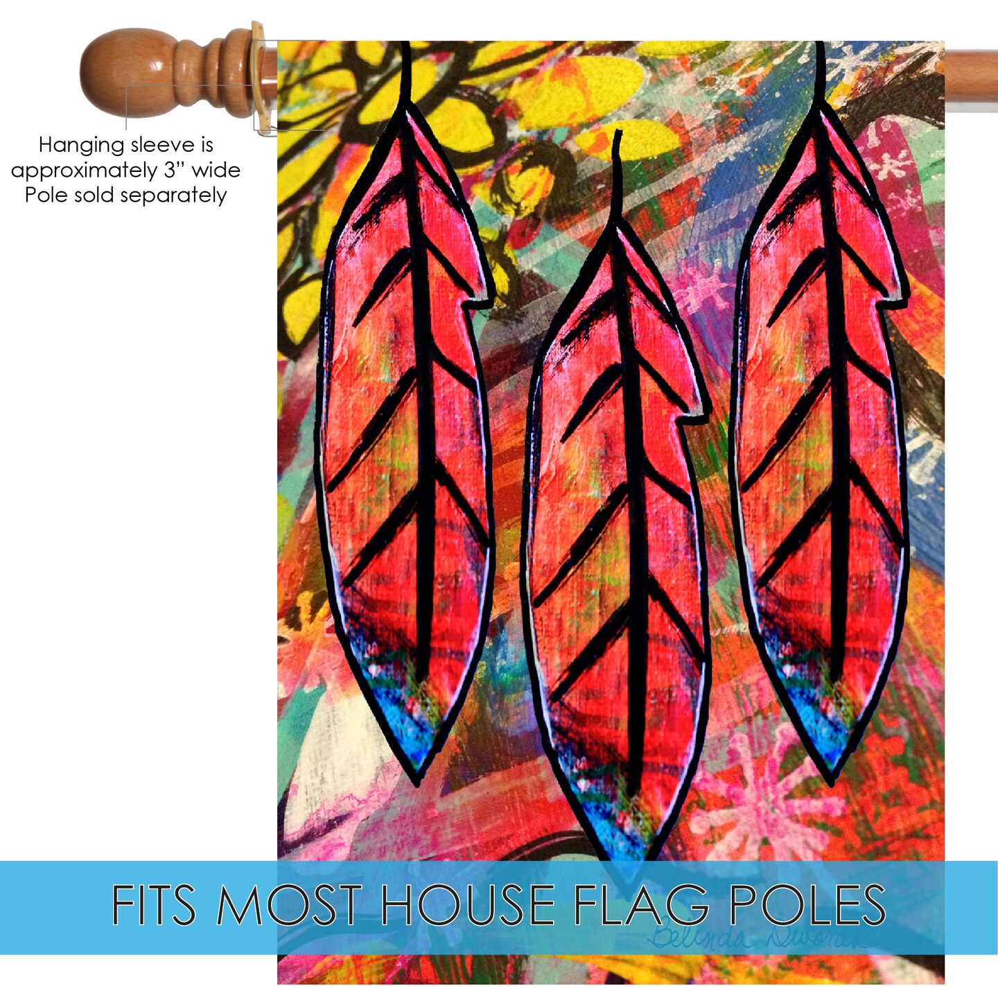 Flashy Feathers Decorative Feather Flag